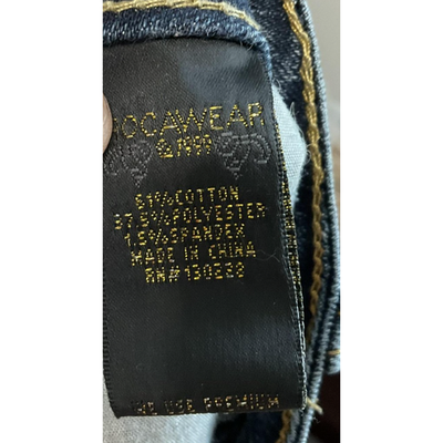 Rocawear Jeans Womens 11 Blue Skinny Mid Rise Embroidered Back Pocket Denim