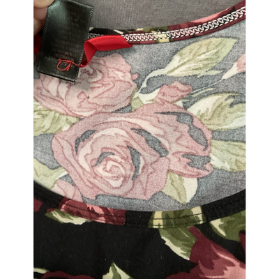 Hot Kiss Dress Womens Large Black Red Rose Floral Sleeveless Tank Casual Summer