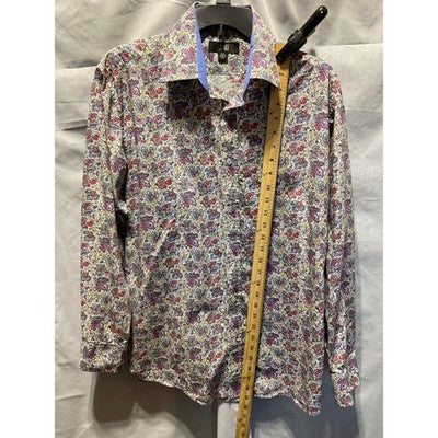 XMI Men's Large Button-Up Shirt, Colorful Long Sleeve, 100% Cotton
