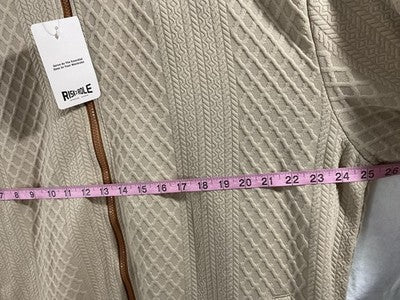 RISKROLE Jacket Mens 3XL Beige Textured Track Full Zip Elbow Patch Geometric