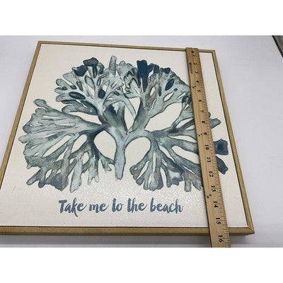 Designs Direct Take Me To The Beach Coastal Wall Art Framed Wood Sign Decor