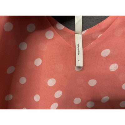 Truth Tank Top Womens Small Pink White Polka Dot Layered Ruffle Blouse Festival