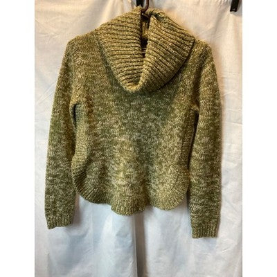 Derek Heart Women’s Sweater MED Green Cowl Neck Long Sleeve Acrylic Knit