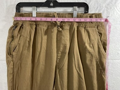 Rocawear Jogger Pants Mens XL Beige Elastic Waist Cuffed Stretch Drawstring