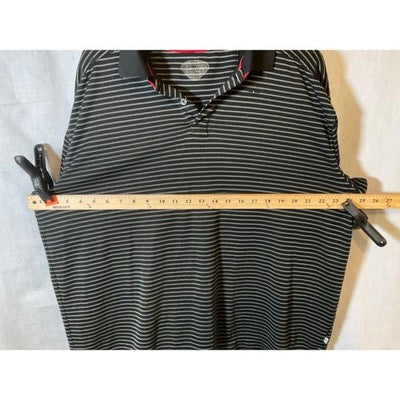 Callaway X Series Golf Polo XL, Striped Black/White/Red, 100% Polyester Casual
