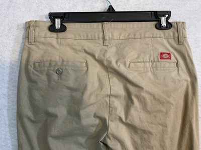 Dickies Pants Womens 10 Beige Relaxed Fit Khakis Stretch Workwear Twill Casual