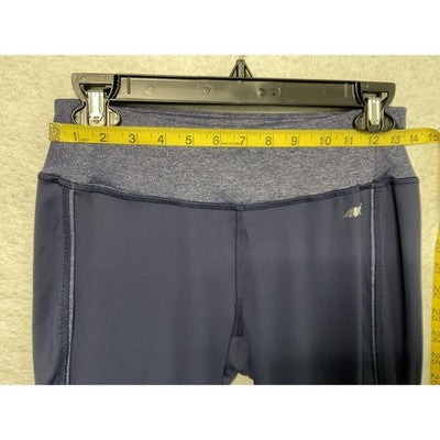 Avia Pants Womens Small Blue Leggings Mesh Back Panels Reflective Yoga Training