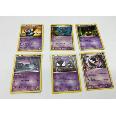 Pokemon TCG Psychic Card Lot 6pc Purple Gastly Zubat Pumpkaboo Shuppet Swoobat