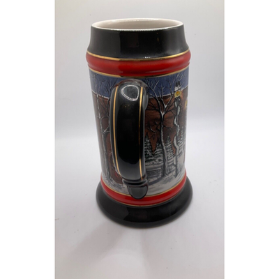 Budweiser Clydesdales 1992 Christmas Mug - Anheuser-Busch Exclusive Art