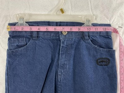 Ecko Unltd Shorts Boys 12 Blue Denim Bermuda Flat Front Rhino Logo Casual