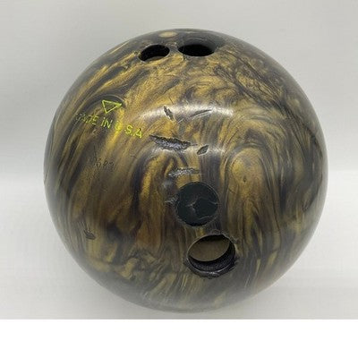 Vintage AMF Radar Bowling Ball Adult 14lb Gold Black Marble Pre-Drilled USA Made