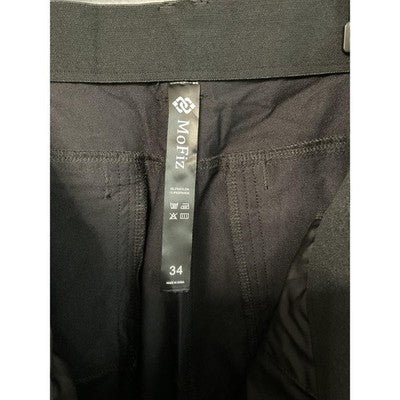 MoFiz Shorts Mens 34 Black Performance Stretch Zip Pocket Golf Hiking Quick Dry