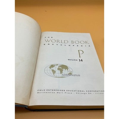 1961 World Book Encyclopedia Vol 14 "P", Vintage Hardcover, Field Enterprises