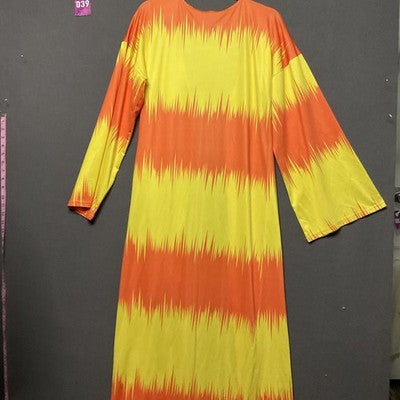 Women's 3Pc Swimsuit XL Yellow Orange Tie Dye Bikini Criss Cross Coverup