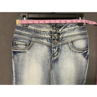Rue21 Jeans Womens 1/2R Blue High Waist Skinny Freedom Flex Stretch Denim Pants