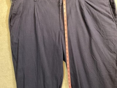 St. Patrick Dress Pants Mens 56x32 Blue Linen Rayon Pleated Easy Care Big Tall