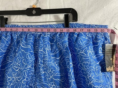 Smede Swim Trunks Mens 3XL Blue Tropical Floral Elastic Waist Mesh Pockets