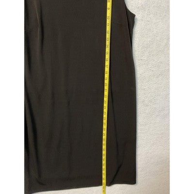 JM Collection Dress Womens Large Black Sleeveless V Neck Sheath Gold Grommet
