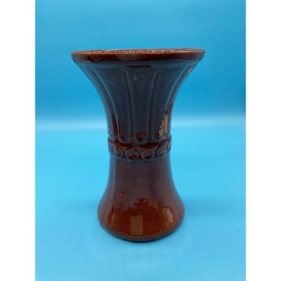 RARE Antique American Art Deco Hourglass Stoneware USA Pottery Vase Retro MC