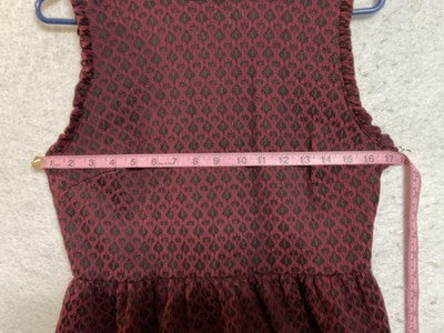 Xhilaration Dress Juniors Medium Red Geometric Fit Flare Sleeveless Ruffle Knit