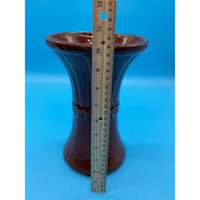 RARE Antique American Art Deco Hourglass Stoneware USA Pottery Vase Retro MC