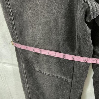 Hello Jeans Womens XS Charcoal Wide Leg High Rise Fleece Lined Thermal Denim