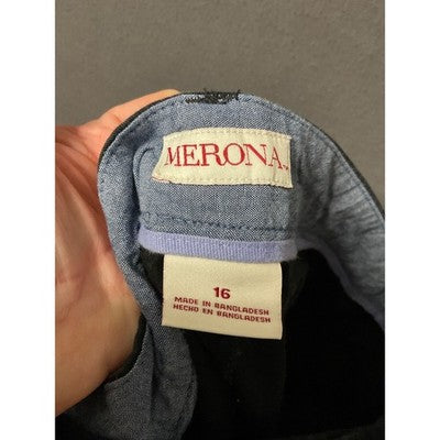 Merona Women's Black Casual Shorts Size 16 Stretch Cotton Blend Chino