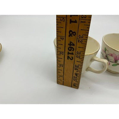 VTG Homer Laughlin Floral Porcelain Tea Set Cups Saucers Bowl Trinket Dish
