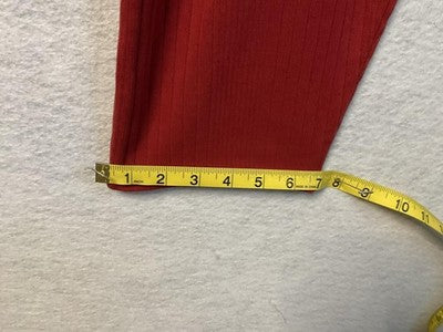 A La Carte Collection Pants Women Medium Red Ribbed Knit Tapered Leg Elastic VTG