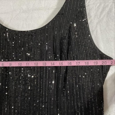 Berylove Dress Womens 3XL Black Sequin Tulle Scoop Neck Maxi Formal Gown NWT