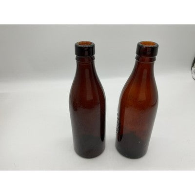Scarborough Whitby Breweries Amber Glass Beer Bottles Set 2 Brown Antique Target