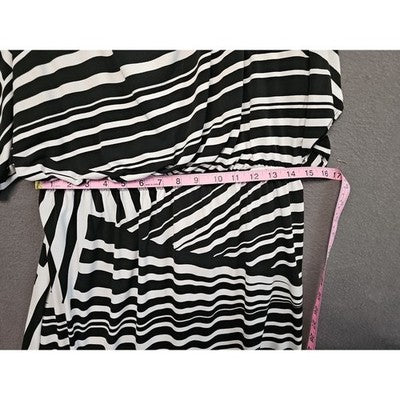 Retro Zebra Stripe Dress by Cato Size L Black White Comfy Stretch