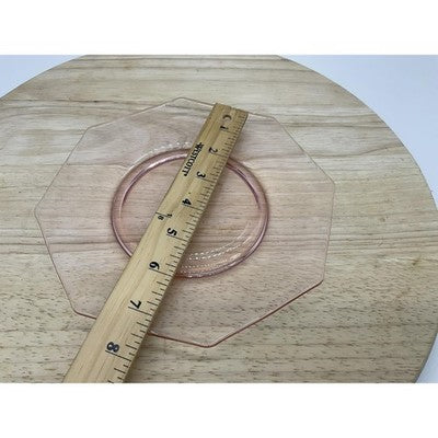 Pink Glass Salad Plate Octagon Geometric Small Vintage Retro Tableware Kitchen