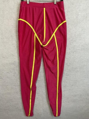 HL Leggings Womens XL Pink Ankle High Rise Contrast Piping Stretch Activewear