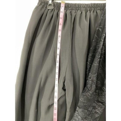 NEW VOGUE Dress Pants Set Womens XL Gray Lace Chiffon Long Sleeve Formal Wedding