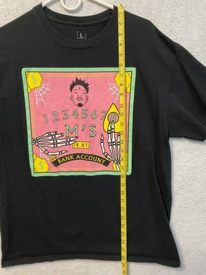 Samborghini Shirt Mens Large Black Bank Account Graphic Tee Rap Hip Hop Money