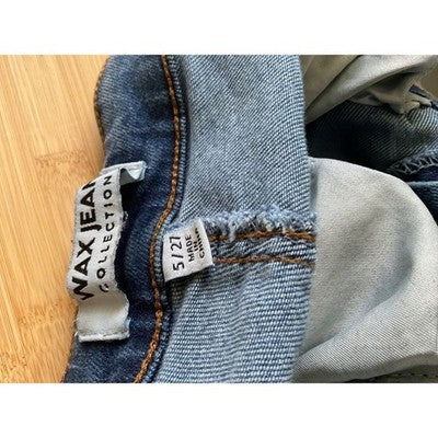 NAX JEAN Collection Blue Distressed Ripped Denim Jeans Sz 5/27 Stretch