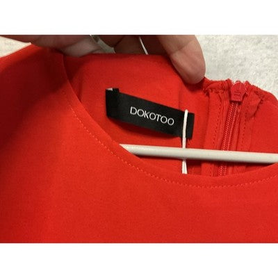 Dokotoo Romper Womens Large Red Sleeveless Layered Asymmetrical Dressy Overlay