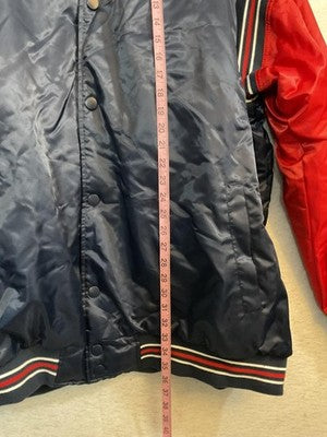 New England Patriots Jacket Mens 5XL Blue NFL Football Starter Satin Snap Front