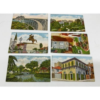 VTG New Orleans Lithograph 2"x3" Set 8pc Multicolor Historic Landmarks Souvenir