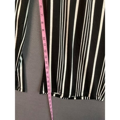 French Laundry Be In The Moment XL Black White Vertical Stripe Pull On Pants NWT