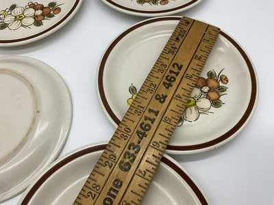 Vintage Woodhaven Collection Sunnybrook Bread Plates Set Of 5 Floral Stoneware