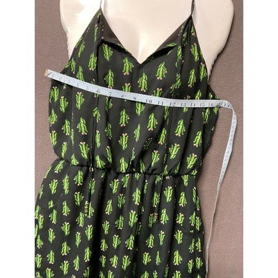 AS U WISH Cactus Succulent Plants Print Sleeveless Romper Small Womens