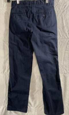 Nautica School Uniform Pants Boys 10 Blue Twill Adjustable Waist Stretch Cotton
