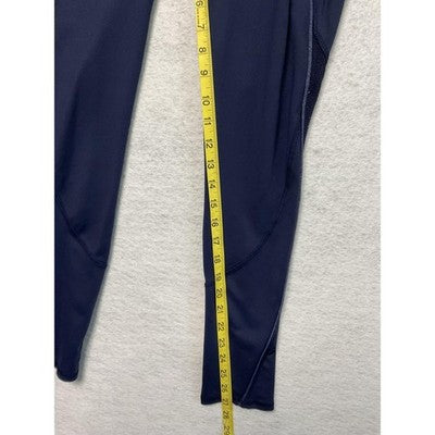 Avia Pants Womens Small Blue Leggings Mesh Back Panels Reflective Yoga Training
