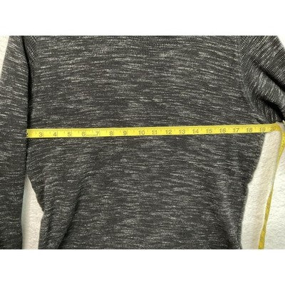 Distortion Sweater Womens Small Black Gray Hooded Knit Heathered Pullover Soft