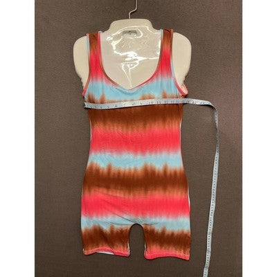 AQ-Sport Sleeveless Tie-Dye Romper Med Boho Festival Jumpsuit NWT