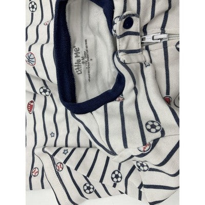 Little Me Sleeper Carter's Bodysuit Baby Boys 9 Months Sports Stripe Nana Set