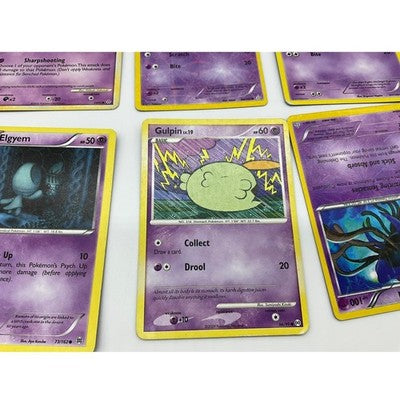 Pokemon Psychic Type Card Lot 6pc Purple Misdreavus Nidoran Ekans TCG Collection