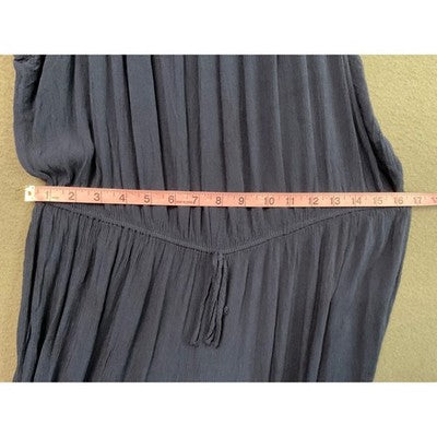 Toxik 3 1X Navy Wide Leg Jumpsuit Off Shoulder Bohemian Festival Style Stretch